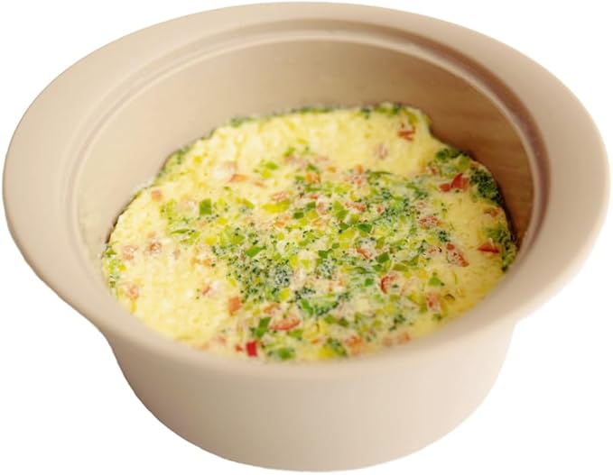 Microwave Silicone Steamer for Baby Food, Made In Korea, Oven & Dishwasher Safe to 482ยฐF, Easy Clean, Microwave Pot with Handle & Lid, 100% Food Grade Steamer Bowl (Creme Brulee, 27.1oz (800ml))
