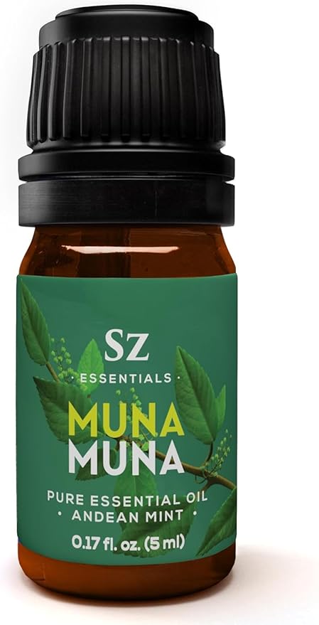Muna Muna Andean Mint Essential Oil (Minthostachys Mollis) - 100% Pure and Undilluted - Rich & Fresh & Minty Scent with Earthy Overtones - Therapeutic Grade & Vegan - 0.17oz (5ml)