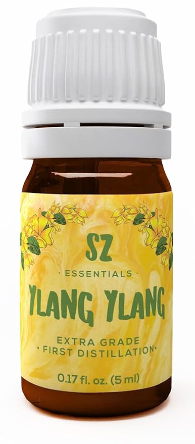Ylang Ylang Essential Oil - 100% Pure Natural and Undiluted- Extracted from Cananga Odorata var. Genuina - Floral & Sweet Scent with Fruity Overtones - Therapeutic Grade & Vegan - 0.17oz