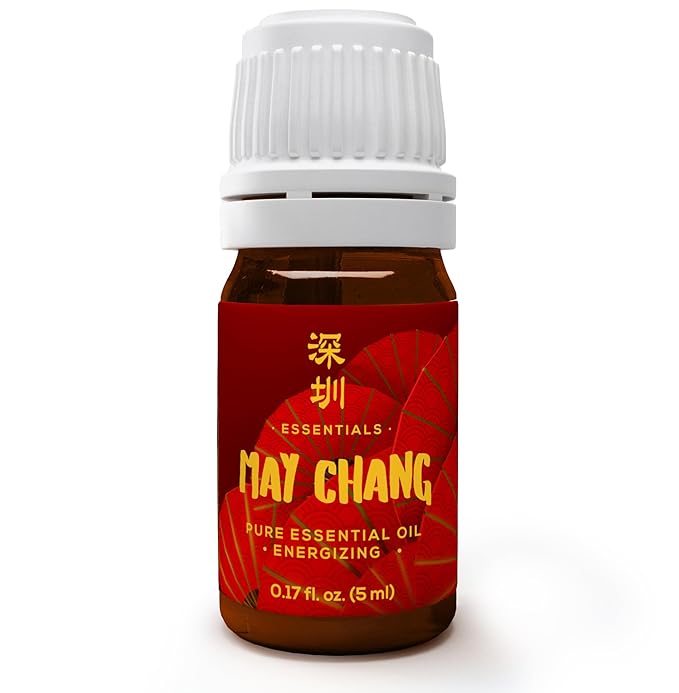 May Chang Essential Oil 100% Pure Extracted from Litsea Cubeba - 100% Pure and Natural - Undiluted - 0.17 Fl Oz (5ml) - Citrusy & Fresh Scent - Therapeutic Grade & Vegan