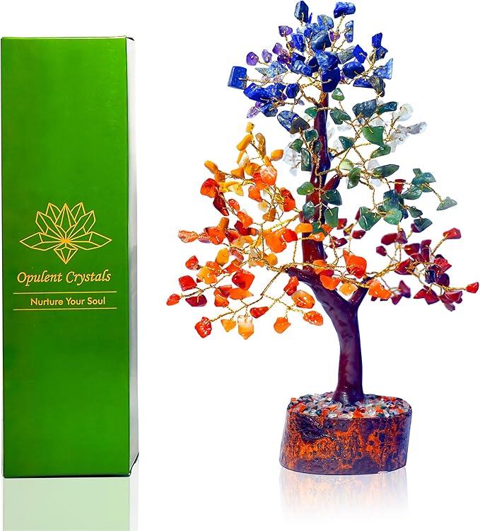 7 Chakra Crystal Tree of Life –Unique Handmade Spiritual Birthday Gifts for Women&Mom- Healing Crystal Gemstone Bonsai for Positive Energy,Good Luck–Feng Shui Home & Office Decor,Housewarming Gifts