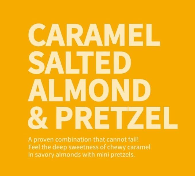 [Official Gilim HBAF] Korean Salted Caramel & Pretzel Almonds Nut Protein Snack | After-School, Lunch, Office, Work, Trip Camping Snack | Pre-workout Snack | Healthy Snacks| Korean Souvenir (Caramel Pretzel 1x190gram)