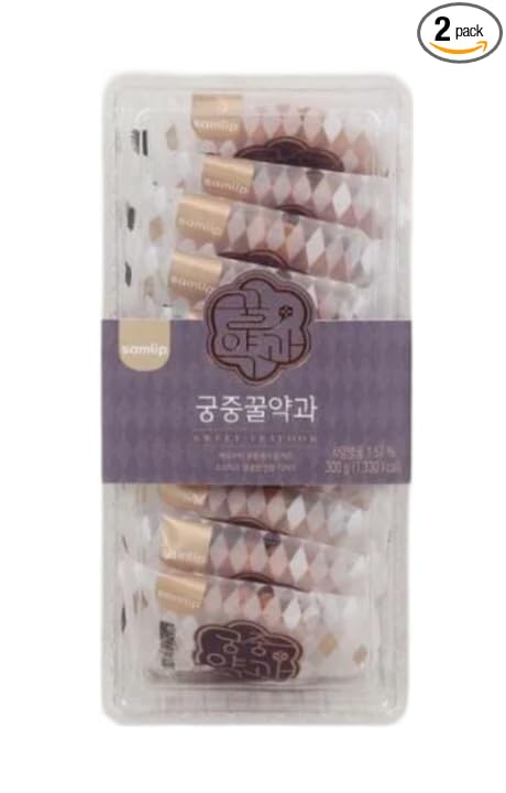 [KOTASTIC] Korean Rice Crackers Snack 115g 참쌀선과, Yakgwa Korean Honey Cookies 200g 미니꿀 약과 과자 (Rice Crackers & Yakgwa) (Large, Honey)