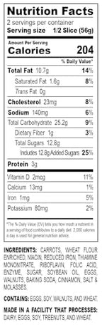 Nadel - NATURALLY DELICIOUS CARROT CAKE Slices, 8 Pack, Sweet Breads & Cakes Back to School lunch snack, breakfast bar
