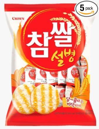 [KOTASTIC] Korean Red Rice Crackers Snack 128g 참쌀설병 5Packs