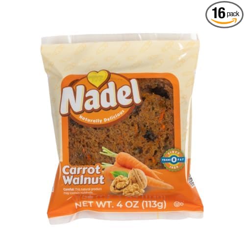Nadel - NATURALLY DELICIOUS CARROT CAKE Slices, 16 Pack, Sweet Breads & Cakes Back to School lunch snack, breakfast bar