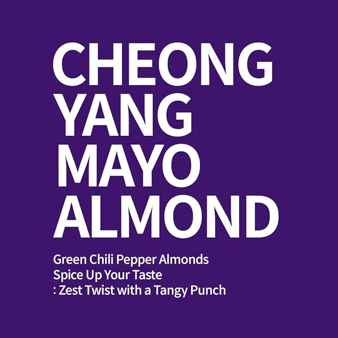 [Official Gilim HBAF] Korean Spicy Green Chili Mayo Seasoned Almonds Nut Protein Snack | Nutritious & Gluten Free | Work, Trip Camping Snack | Adult Snack | Pre-workout Snack | Korean Sovenior (Cheongyang Pepper Mayo, 1x190gram pack )