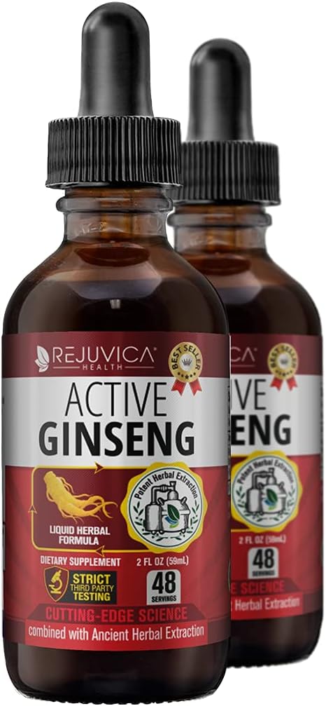 Active Ginseng Korean Red Panax Ginseng with Natural Ginsenosides - Liquid Delivery for Better Absorption - Supports Healthy Energy, Vitality, Mood and More