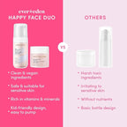 Evereden Kids Happy Face Duo (Cool Peach) - Multi-Vitamin Face Wash & Face Cream Set - Clean & Vegan Skin Care for Kids 3+ - Moisturizing, Nourishing, & Protective Skin Care Set