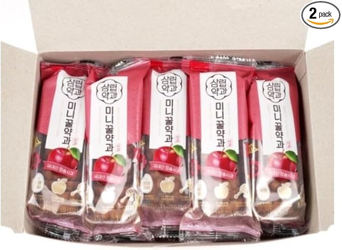 [KOTASTIC] Korean Rice Crackers Snack 115g 참쌀선과, Yakgwa Korean Honey Cookies 200g 미니꿀 약과 과자 (Rice Crackers & Yakgwa) (Large, Apple Honey10)