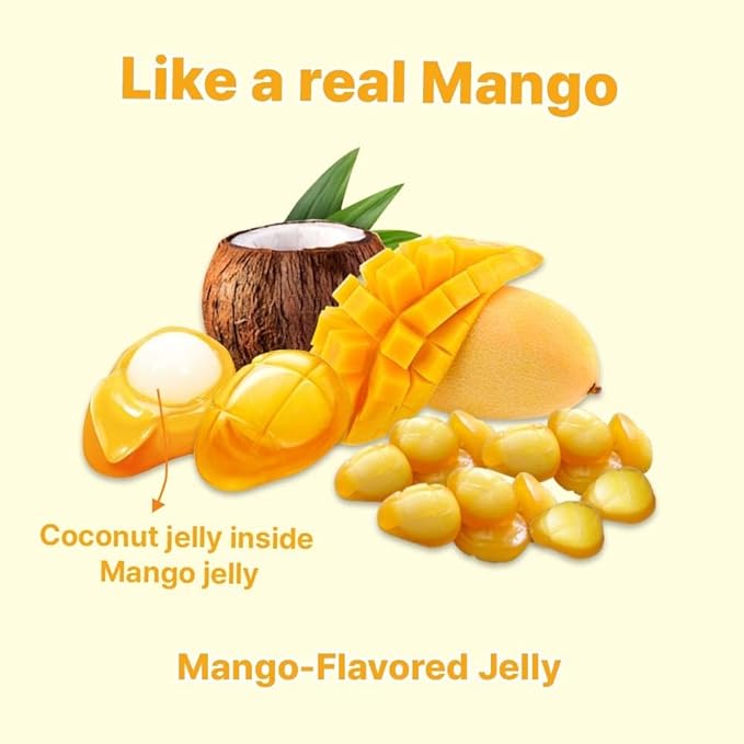 Korean Fruit Jelly Candy – Assorted Chewy Gummy Snacks – 5 Fruity Flavors (Grape, Plum, Lychee, Kiwi, Mango) – Individually Wrapped – Perfect for Kids & Adults – 알맹이젤리 (Grape–1.26oz(36g) × 6pack)