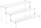 Acrylic 3 Tier Perfume Organizer Display, Cupcake Stand Holder, Large Shelf Risers for Figures, Dessert Shelves for Party, Riser Stand for Decoration and Organizer, Clear
