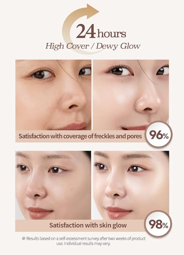 Beaudiani Mesh Glow Cushion Foundation Dewy Korean Cushion with Gemstone Complex & Skincare Benefits (12g) (#2 Modern Cover Daily (Shade #22-23))