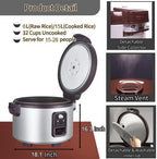 15.8QT Large Commercial rice cooker 84 cups cooked / 32 cups uncooked rice Commercial Electiric Rice Warmer for 60-70 people, with One-Touch Operation
