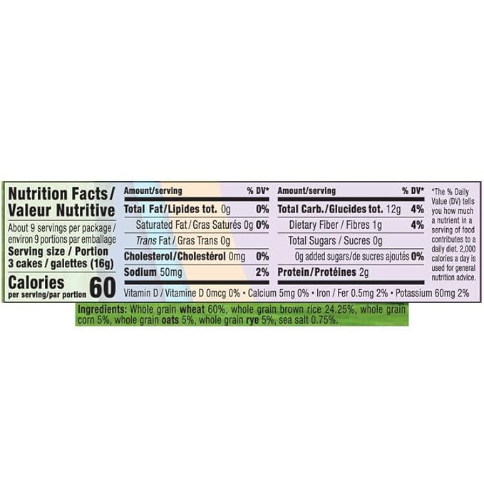 Only Kosher Candy Ultra Thin Multigrain Cakes Squares Original, All Natural Whole Grain, Non GMO, Fat Free (Pack of 12)