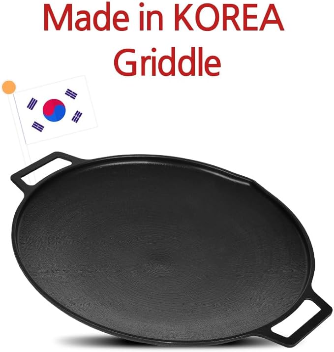 Korean BBQ 3 IH Griddle Grill Pan with Bag, Nonstick Coating, All Stove(Gas, Electric & Induction),Griddle(16in)