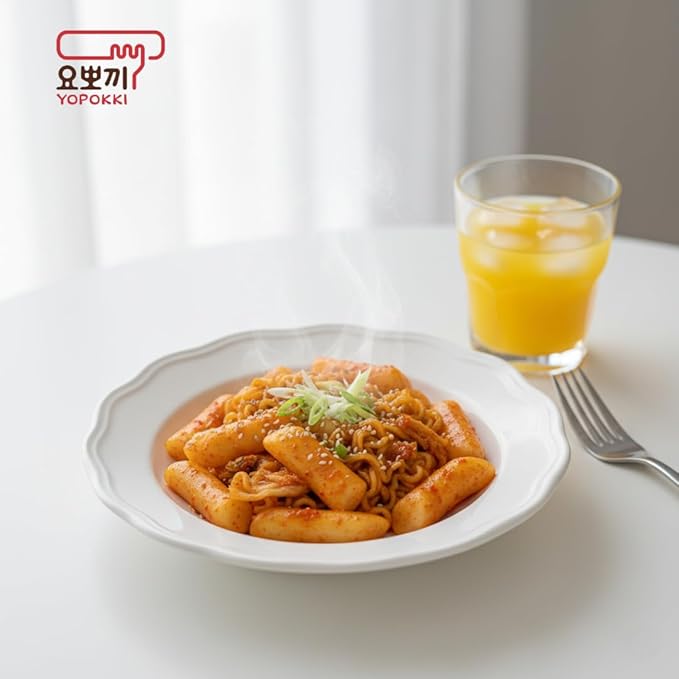 Yopokki Instant Rabokki Cup (Kimchi, 2 Cups) Korean Street food with Kimchi flavored sauce Ramen Noodle Topokki Rice Cake - Quick & Easy to Prepare