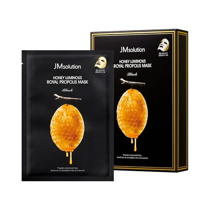JMsolution Honey Royal Propolis Ampoule Korean Skin care Face Mask -Rich Moisturizing boositng Nutrition -10sheets For All Skin Type