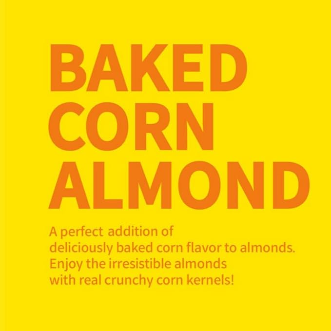 [Official Gilim HBAF] Korean Baked Corn Seasoned Almond Nut | Kids, School, Lunch, Office, Work, Travel, Camping Party Snack | Pre-workout Protein Snack | Korean Food Healthy Snacks | Asin Snack Korean Sovenior (Baked Corn x 120 gram pack)