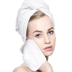 SINLAND Microfiber Face Cloths Reusable Makeup Remover Washcloths Super Soft and Absorbent Fingertip Face Towels for Sensitive Skin Women 12 x 12 Inch 3 Pack White