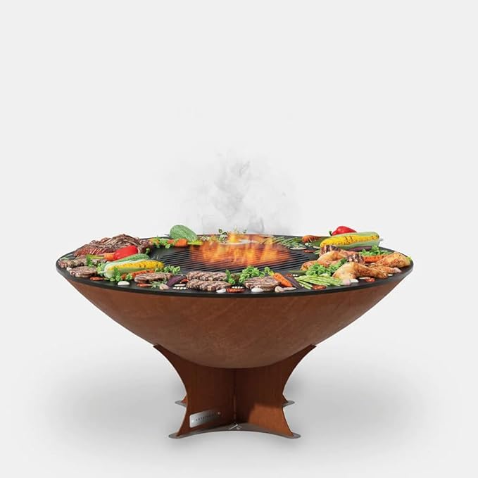 ARTEFLAME Charcoal BBQ Grill, Griddle, and Fire Pit Bundle | Gourmet Outdoor Cooking Essentials | Steakhouse Searing Set (40" Low Euro Base with 9 Grilling Accessories) Made in USA