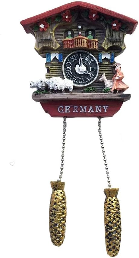 3D Germany Cuckoo Clock Refrigerator Fridge Magnet Tourist Souvenirs Handmade Resin Craft Magnetic Stickers Home Kitchen Decoration Travel Gift