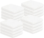 16 Pack Cotton Washcloths for Body and Face, 12x12 Inches, Pack of 16, Multipurpose and Lightweight Wash Clothes for Face. Highly Absorbent - Travel and Bath Towel (White)