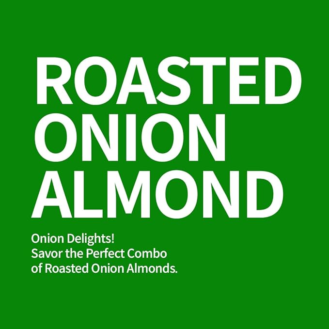 [Official Gilim HBAF] Korean Seasoned Almond Nut | Kids, School, Lunch, Office, Work, Travel, Camping Party Snack | Pre-workout Protein Snack | Korean Food Healthy Snacks | Asin Snack Korean Sovenior (Roasted Onion x 120 gram pack)