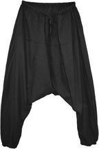 AITFINEISM Men's Drawstring Aladdin Hippie Harem Pants Loose Drop Crotch Trousers