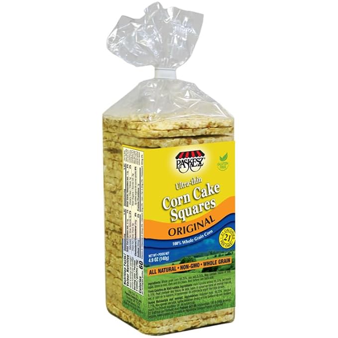 Only Kosher Candy Ultra Thin Corn Cake Squares, Gluten Free Cakes, Original (Pack of 12)