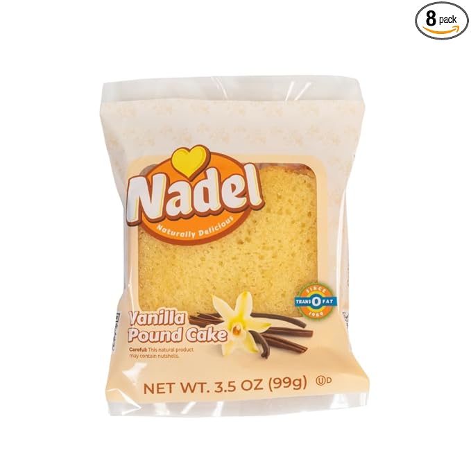 Nadel - NATURALLY DELICIOUS POUND CAKE SLICES (8 Pack) Sweet Breads & Cakes, Back to School lunch snack, breakfast bar
