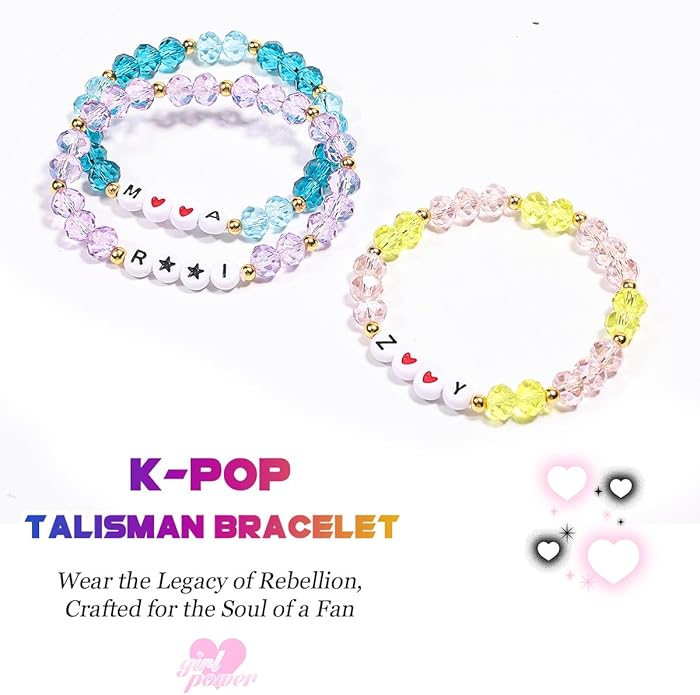 AICase for Kpop Merch Inspired Crystal Bracelets 3 Pcs Stackable Stretch Friendship Beaded Bracelets for k_pop Merchandise Jewelry Gifts for Fans Stocking Stuffers_3077