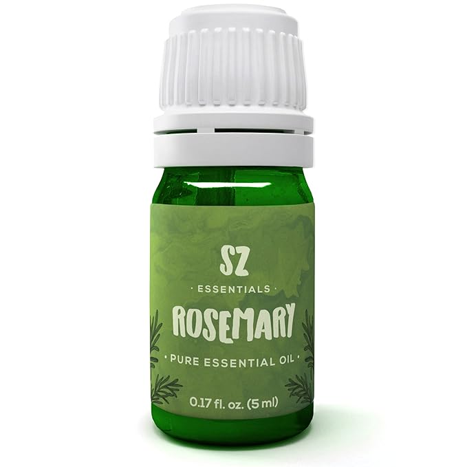 Rosemary Essential Oil - 100% Pure, Natural and Undiluted - Extracted from Fresh Rosemary Organically grwon in High Altitude- Fresh & Herbal Scent with Earthy Overtones - Vegan - 0.17oz