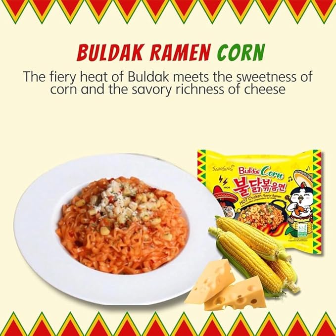 Samyang Buldak Hot Spicy Chicken Ramen Noodle Korean Stir-Fried Ramen (10, Carbonara, Cheese, Cream Carbonara, 2X Spicy, Habanero Lime, Quattro Cheese, Original, Rose, Tom Yum, Yakisoba)
