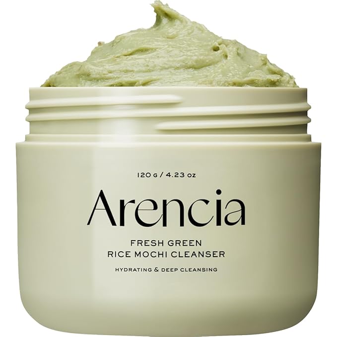 Korean Rice Mochi Face Cleanser - Face Wash, Gentle Scrub All in One for Deep Cleansing, Moisturizing, Pore Minimizing, Acne-Prone Skin, Removing Blackhead with Rice Water & Green Tea