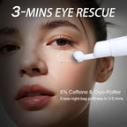 5% Caffeine Eye Serum Roller, Eye Cream for Dark Circles, Wrinkles & Puffy Eyes - with Retinal Hyaluronic Acid Peptides, Instant Depuffing Gel Eyelid Lift, 0.51 fl oz