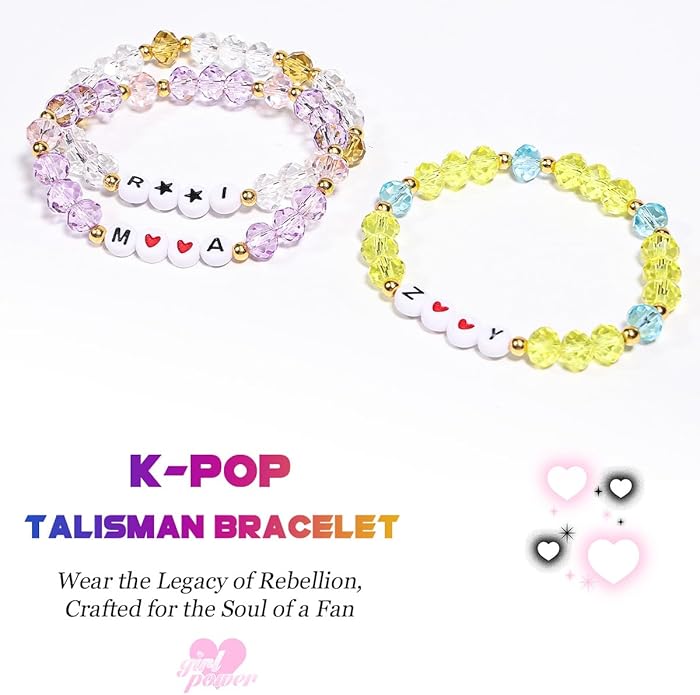 AICase for Kpop Merch Cosplay Inspired Bracelets 3 Pcs Stackable Stretch Friendship Beaded Crystal Bracelets for k pop Outfit Costume Merchandise Jewelry Gifts for Fans Women Christmas Stocking_70