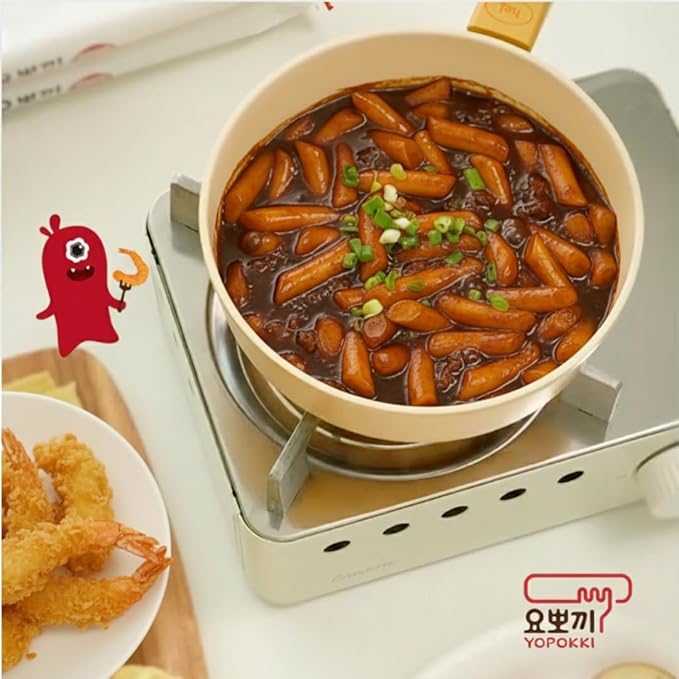 Yopokki Instant Tteokbokki Pack Set (6 Packs - 2 Sweet Mild Spicy, 2 Cheese, 1 Onion Butter, 1 Jjajang) Korean Street Food with Various Flavored Sauces - Quick & Easy to Prepare