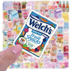 100pcs Cute Snack, Food, and Drink Stickers Set - Kawaii Small Stickers for Teens, Boys, Girls, and Adults