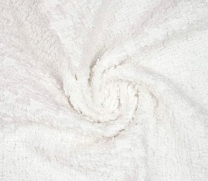 16 Pack Cotton Washcloths for Body and Face, 12x12 Inches, Pack of 16, Multipurpose and Lightweight Wash Clothes for Face. Highly Absorbent - Travel and Bath Towel (White)