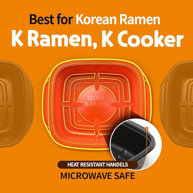 Seoul Ramen Hybrid Cooker | Microwave Ramen in 6 Minutes | Perfect for Korea Ramen, Small Kitchen, or Office | Dishwasher-Safe, Microwaveable, BPA-Free (6 Pack) (Mix)