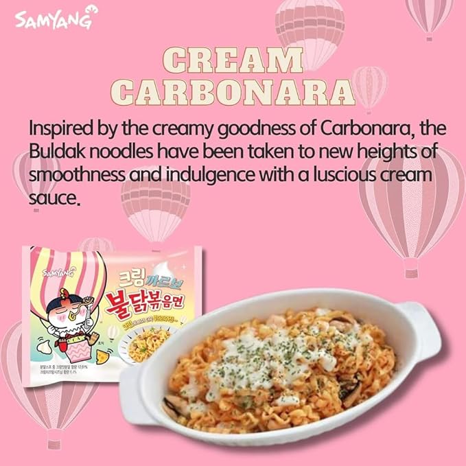 Samyang Buldak Hot Spicy Chicken Ramen Noodle Korean Stir-Fried Ramen (10, Carbonara, Cheese, Cream Carbonara, 2X Spicy, Habanero Lime, Quattro Cheese, Original, Rose, Tom Yum, Yakisoba)