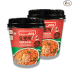 Yopokki Instant Rabokki Cup (Kimchi, 2 Cups) Korean Street food with Kimchi flavored sauce Ramen Noodle Topokki Rice Cake - Quick & Easy to Prepare