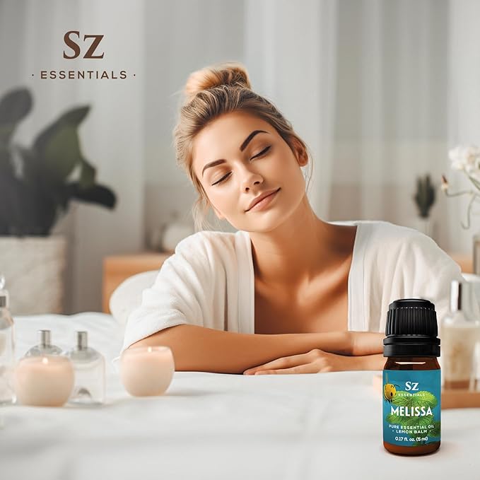 Melissa Essential Oil - Aka Lemon Balm - 100% Pure and Undiluted - Extracted from Melissa Officinalis - Sweet & Fruity Scent with Citrusy Overtones - Therapeutic Grade & Vegan - 0.17oz