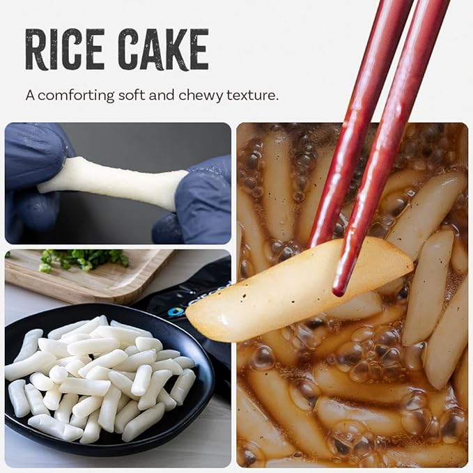 O’Food Tteokbokki Korean Rice Cakes – [BBQ | Pack of 1] – Healthy/Savory/Bold/Fiery, 0 Cholesterol/ 0 Trans Fat/No MSG/No Corn Syrup, Spicy Street Snack, Ready in Minutes