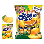 Korean Fruit Jelly Candy – Assorted Chewy Gummy Snacks – 5 Fruity Flavors (Grape, Plum, Lychee, Kiwi, Mango) – Individually Wrapped – Perfect for Kids & Adults – 알맹이젤리 (Mango–1.26oz(36g) × 6pack)