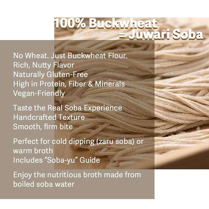 Authentic Japanese Buckwheat Soba Noodles – Healthy, Gluten-Free, Soba for Hot & Cold Dishes – Perfect for Ramen, Stir-Fry, Salads & More (17oz / 400g) With our original eating instructions Japanese food
