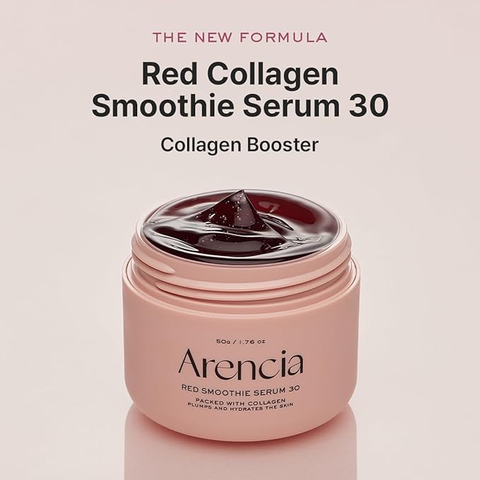 Overnight Red Smoothie Face Mask Serum, Glowing & Soothing with 30% red collagen, Niacinamide, Peptide, Vitamin E