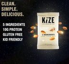 KiZE Energy Bars - Gluten Free, Dairy Free, Non-GMO, and High Protein Meal Replacement Energy Bars, Meal Bar, Clean and Simple Food Ingredients - Almond Butter, 10g High Protein Snacks, (20 Count)