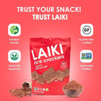 Rice Crackers - Gluten Free Snacks - Deliciously Light and Airy Crunch - Allergen-Friendly, Vegan, Non-GMO, FODMAP Friendly, Seed-Oil Free, Red Rice Sea Salt flavor - 3.53 Ounce Bag (Pack of 8)